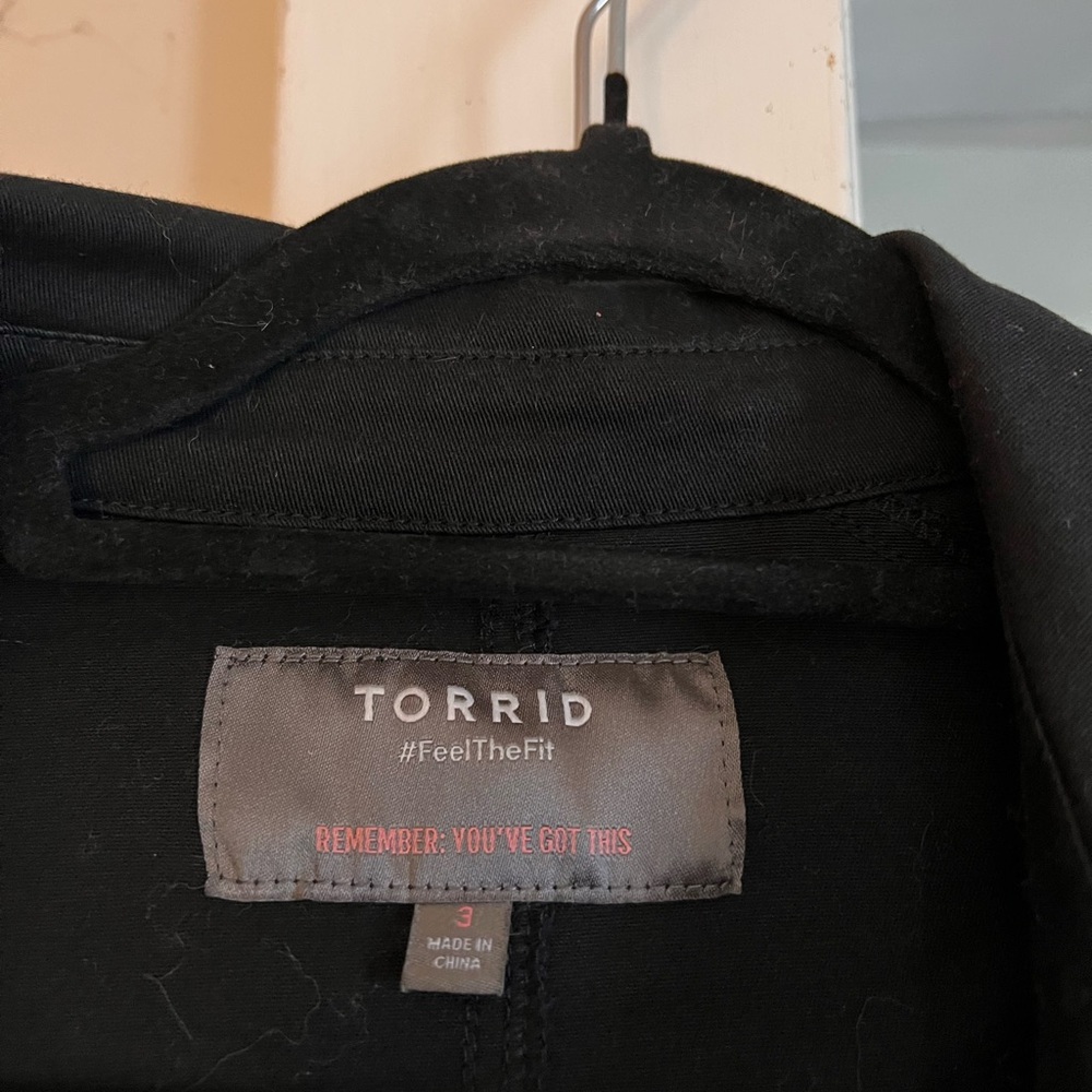 Torrid Black Button-Pocket Utility Jacket - Picture 2 of 2